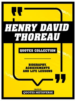 cover image of Henry David Thoreau--Quotes Collection
